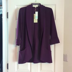 NWT FrenchMauve Open Front Purple Blazer, Size Medium